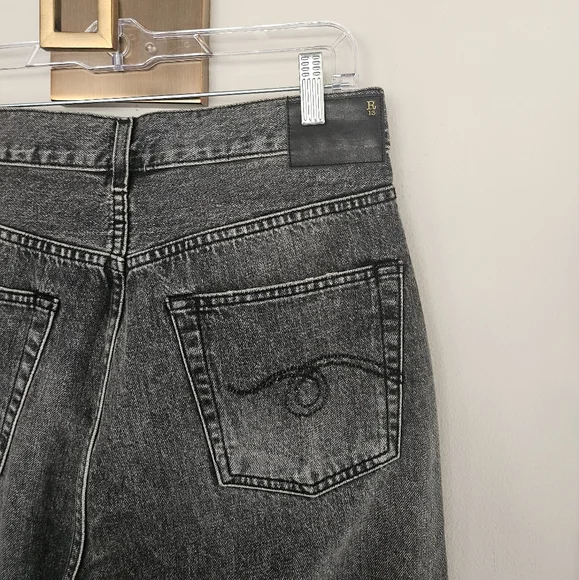 R13 Peyton Black Crossover Jeans Size 25 - Picture 9 of 16